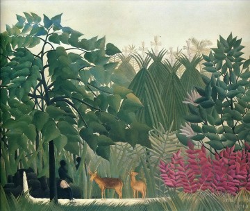 primitivism art painting - the waterfall 1910 Henri Rousseau Post Impressionism Naive Primitivism